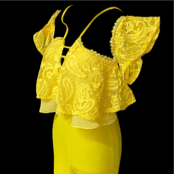 LUXM YELLOW JUMPSUIT NWOT - Picture 7 of 10